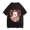 Moogle Kupo Ramen T-shirt Cute Cat Popular Shirt Men Short-Sleeve Streetwear Tshirt Summer Pure Cotton O-Neck Oversized Tops
