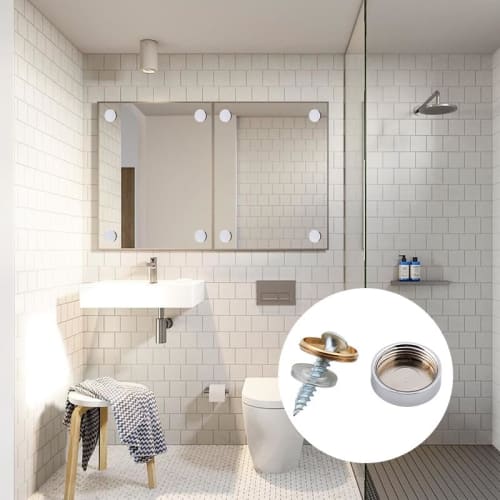 Wopanxye 24-Piece Set of Copper Decorative Screws for Mirrors, Nameplates, Plates, Coffee Tables, Wardrobes, Bathroom Panels, Glass Signs, and Wood or