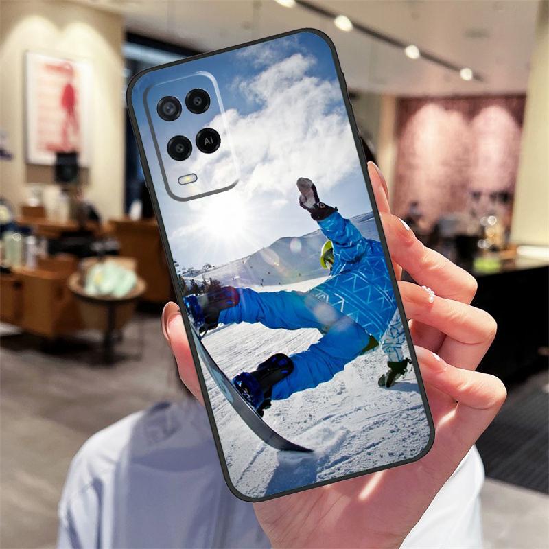 Cool Sports Snowboarding Case For Oppo A40 A60 A80 A18 A38 A58 A78 A98 A16 A76 A96 A15 A17 A77 A74 A94 A54 A57S Cover