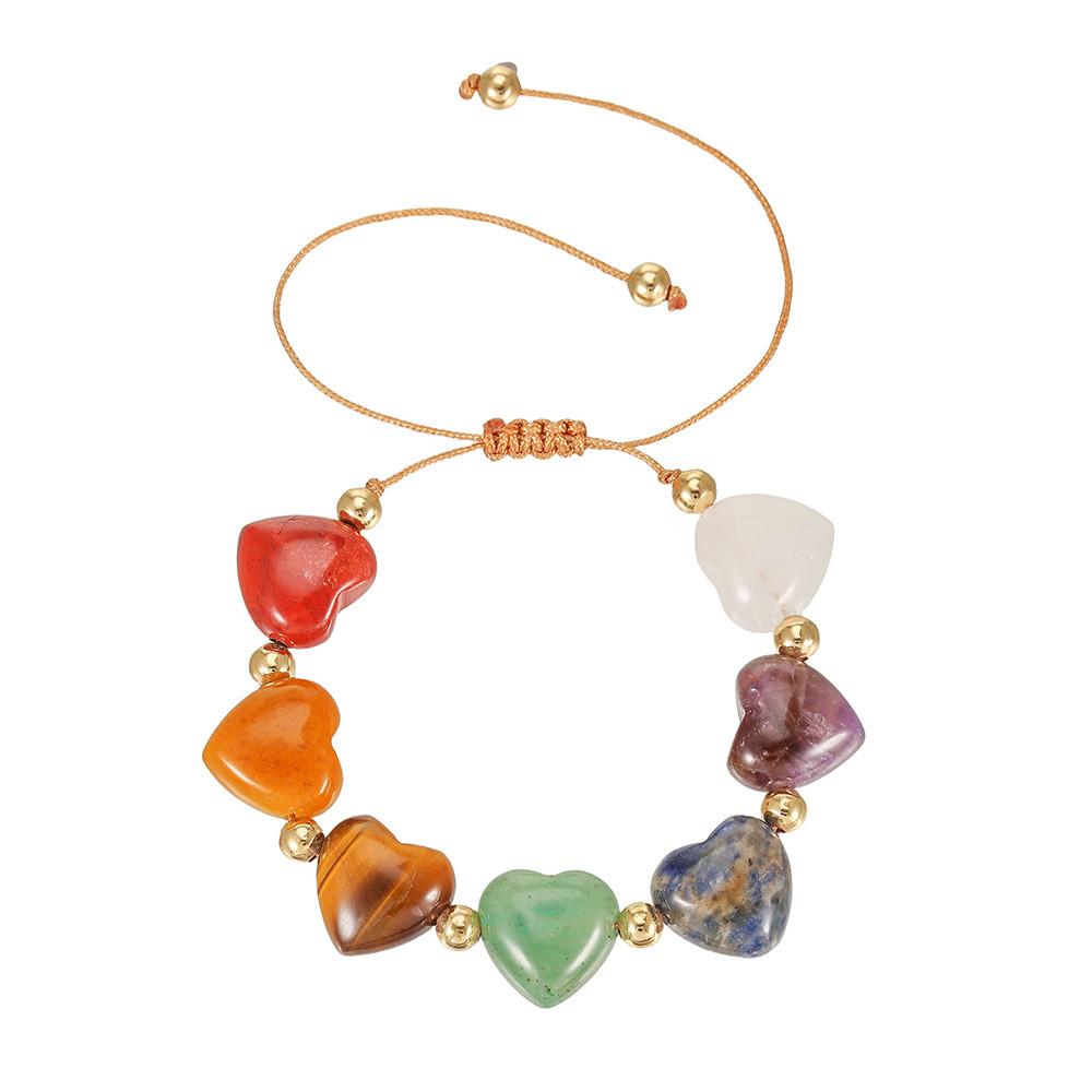 Geometrisches Natursteinarmband mit Herzdesign Handgefertigt Für Sommer 2026 Modeaccessoire Für Damen