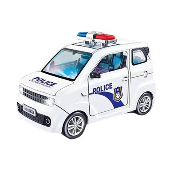 

Детская игрушечная машинка с инерционным приводом и светодиодной подсветкой и музыкой, открывающимися дверями и капотом белый