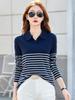 Polo da Donna Manica Lunga Cotone Casual Abbigliamento Femminile da Golf Primavera Estate Top T-shirt Moda a Righe