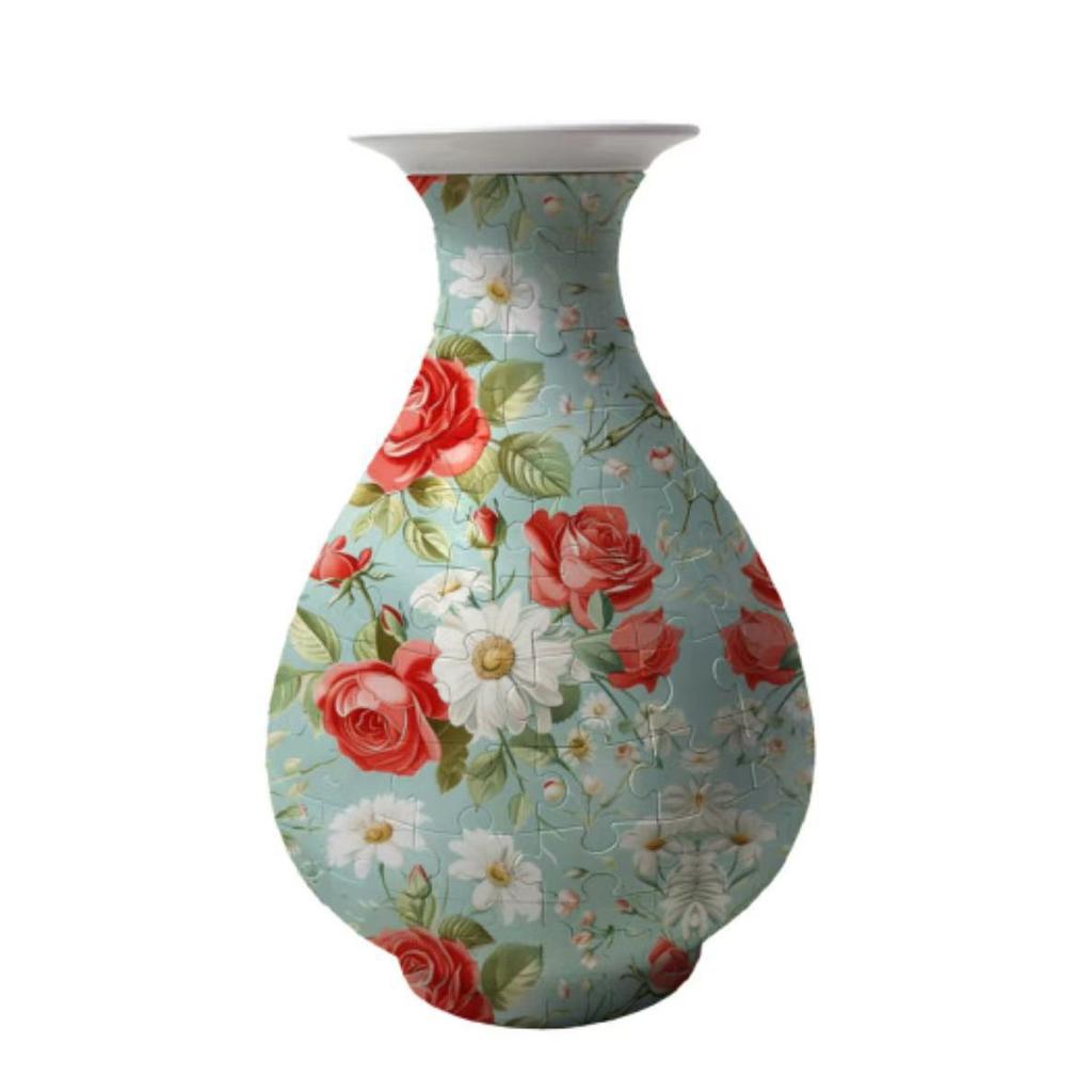 3D Puzzle House Vase Decorative Piece – DIY Floral Container For Living Room Decor