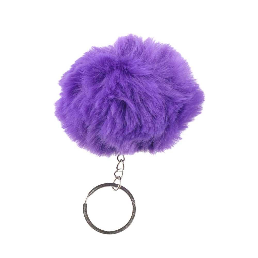 For Woman Simple DIY Pompom Fluffy Fur Bag Pendant Key Ring Keychains Key Chain Fashion Accessories