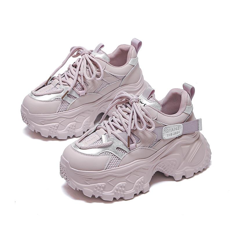 2025 spring new dad shoes women's popular platform heightening shoes fashionable retro sports shoes versatile casual women's shoes