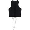Women Sexy Strappy Sleeveless Slim Fit Solid Cropped Casual Tank Top