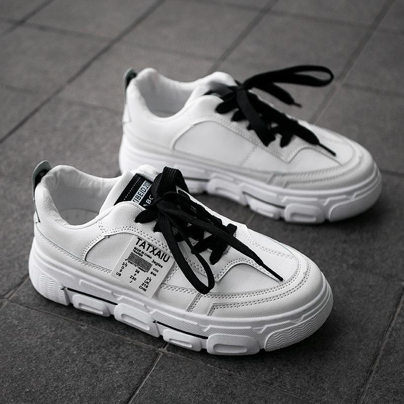 

Platform white shoes female student Korean version 2021 spring new sports heightening board shoes trendy casual dad shoes comfortable 35