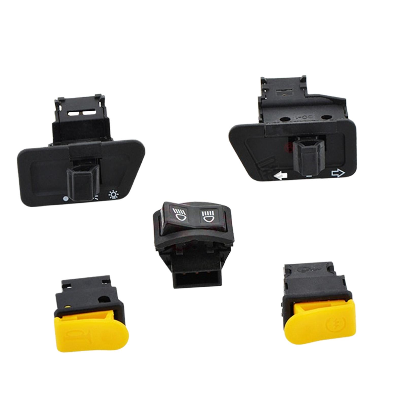 

5Pcs Motorcycle Handlebar Switches Assembly For Lights Horn Turn Signals High Low Beam Electric Start Button Enduring