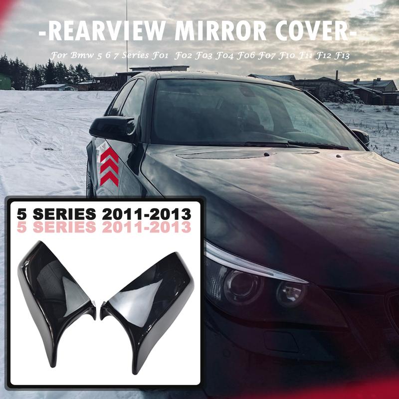 Side Wing Rearview Mirror Cover Cap For BMW 5 6 7 Series F01 F02 F03 F04 F06 F07 F10 F11 F12 F13 Carbon Black High Quality Types