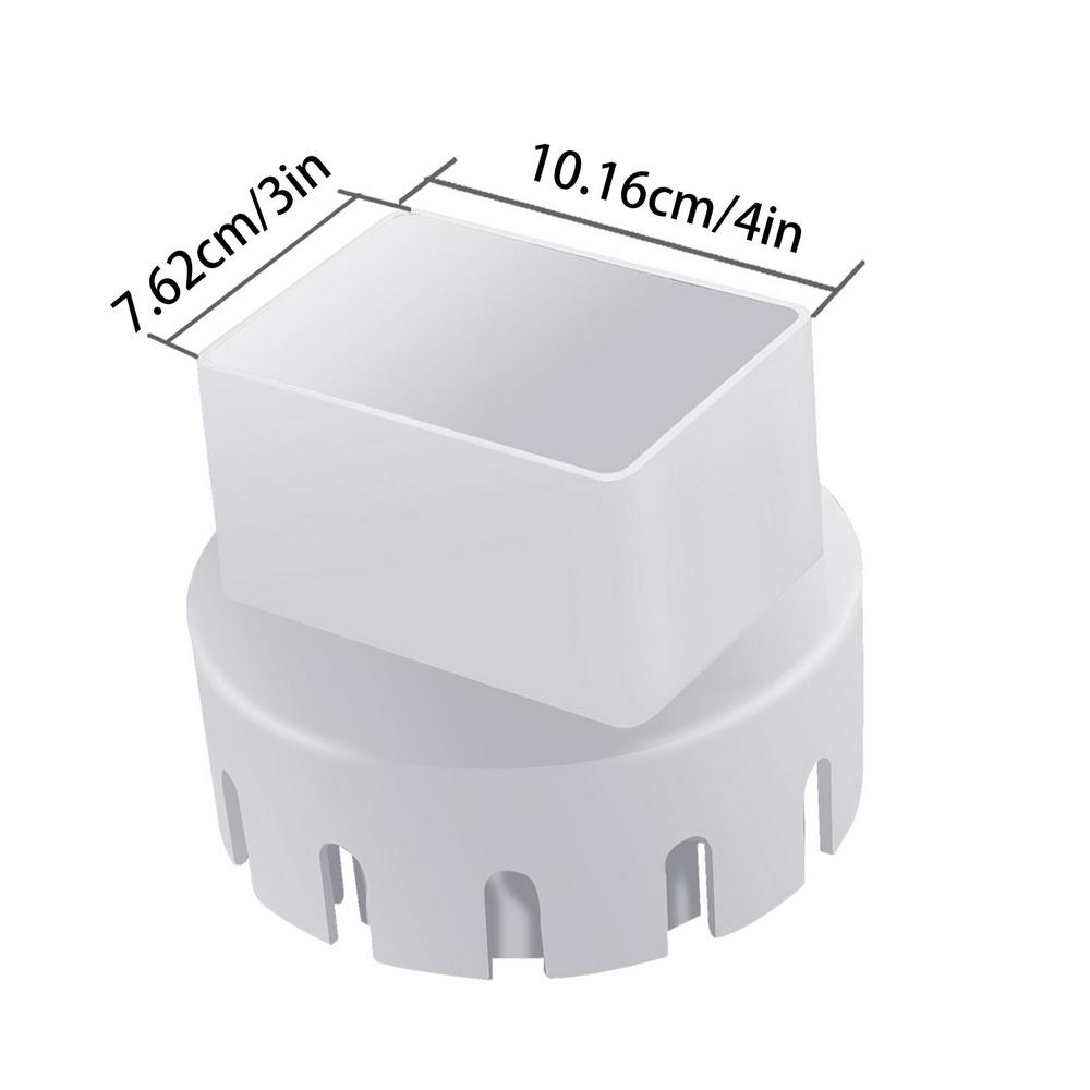 Rain Gutter Downspout Adapter Round To Square Gutter Drain Adapter For Drain Pipes Tile Or Corrugated Landscape Pipe