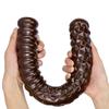Coffee Double-headed Gold Hoop for Women's Double-headed Dildo Oversized Thick and Long Dildo Anal Plug