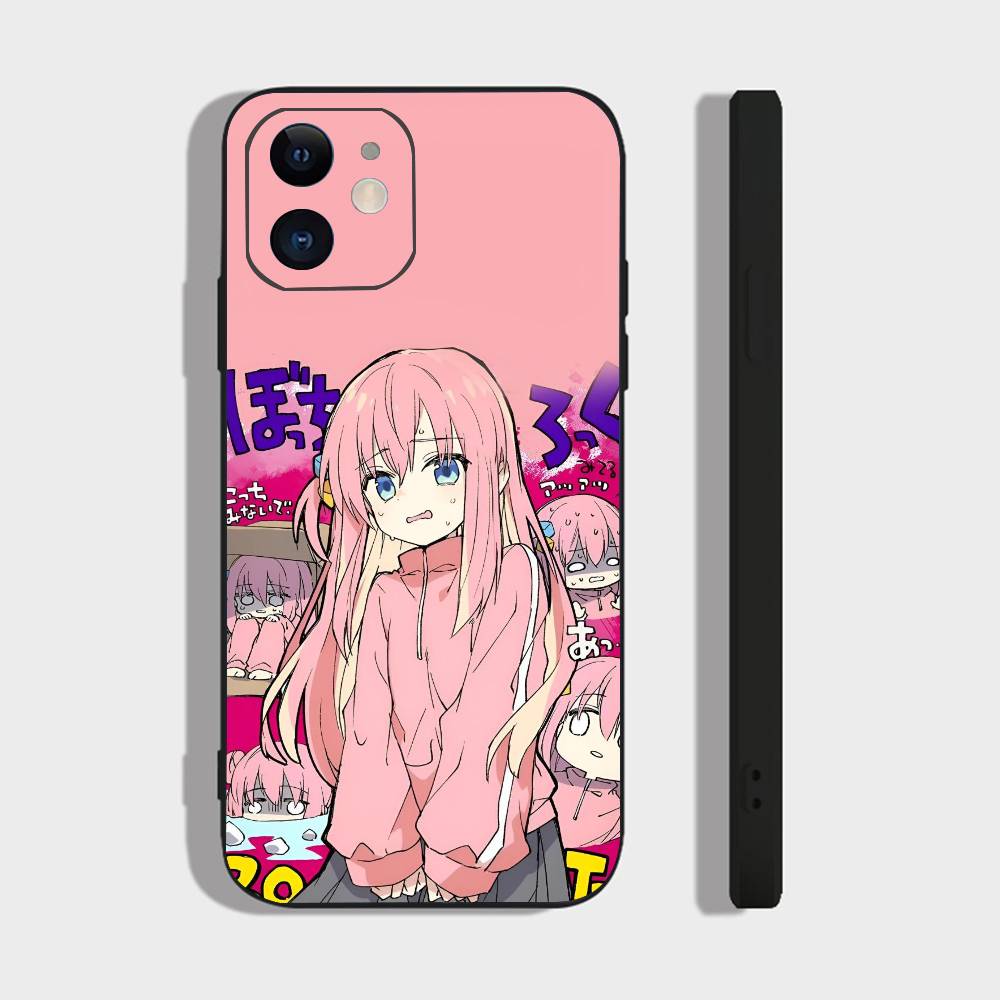 ANIME B-Bocchi The Rock-l For IPhone 13,17,11,12,16,14,15,Plus,Pro Max Soft Silicone Black Phone Case