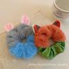 Cartoon Fox & Rabbit Ears Hair Tie Plush - Autumn/Winter Elastic Band