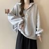Real Shot Collar Hooded Sweater Women's Thin New Loose Lazy Top Jacket