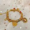Ancient Sand Gold Enamel Yellow God Of Wealth, Entangled Bracelet, Five-Way God Of Wealth Small Fat Blessing National Style
