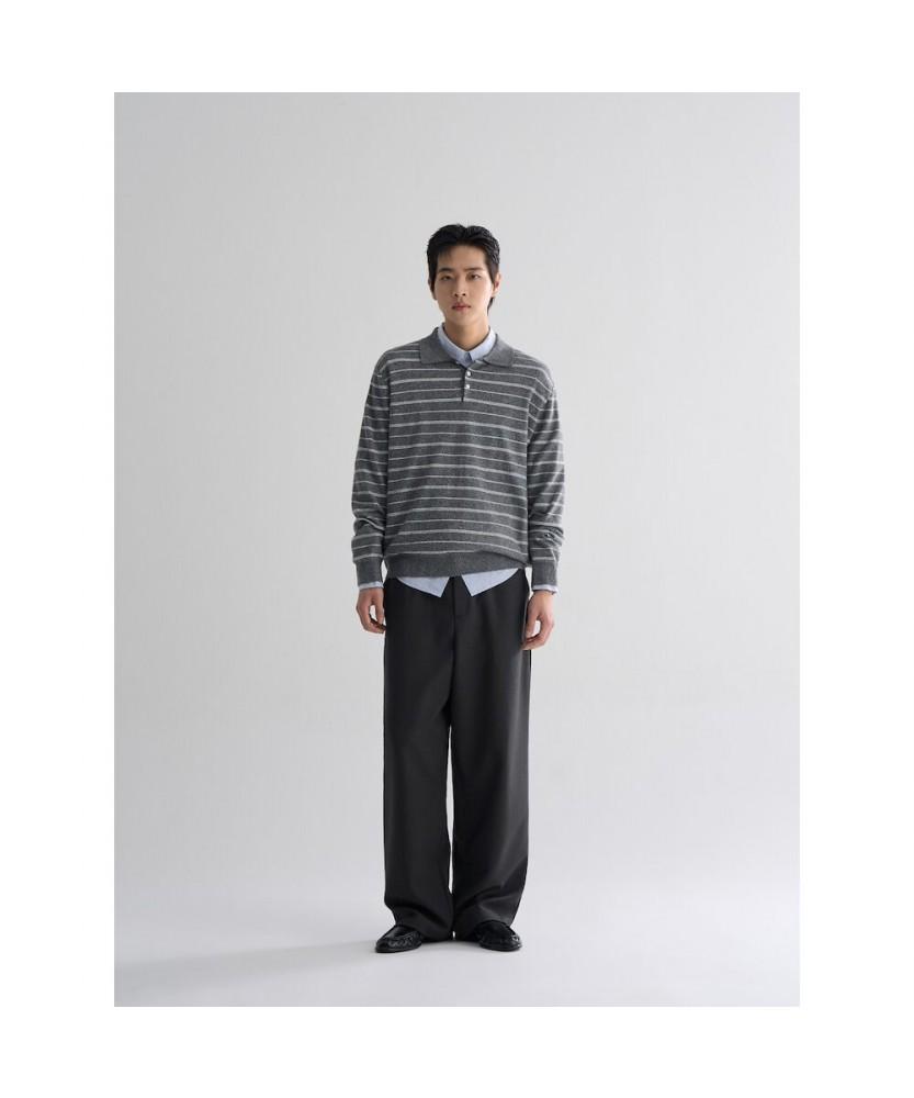8SECONDS Melange Wide Tapered Fit Slacks Ash