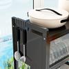Kitchen Shelf Bowl Rack Sink Draining Rack Dish Rack Cupboard with Door Sink Storage Kitchen StorageRack Dust Adjustable Height