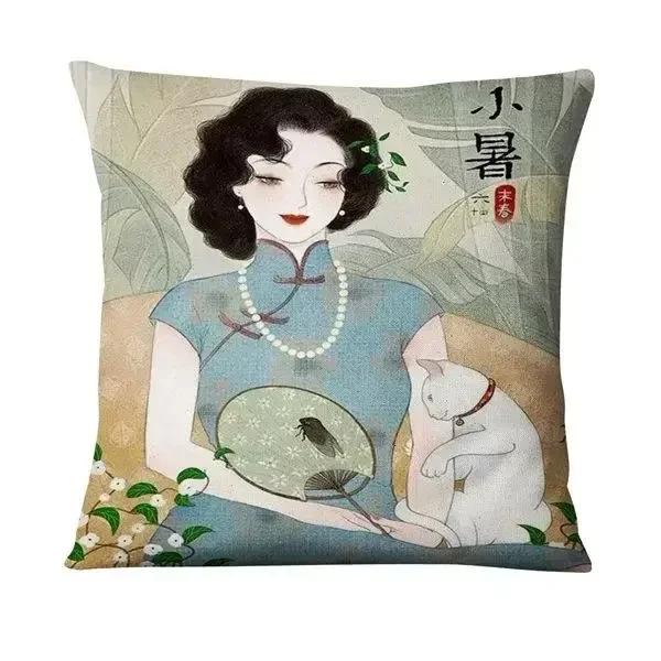 Neoclassical Girl Art Print Decorative Throw Pillow Cover Home Decor Bedroom Room Living Room Sofa Cushion Cover