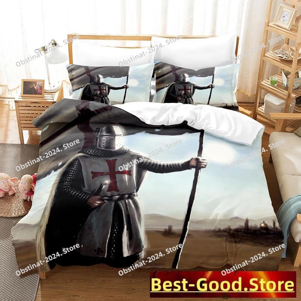 Christian Knights Templar Bedding Set Duvet Cover Full Queen King Size Pillowcase Bed Print Aldult Kid Bedroom Single Twin