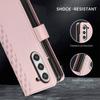 For Samsung Galaxy Z Fold7 5G Case 3D Rhombus Grid Imprinted Wallet Leather Phone Cover with Lanyard