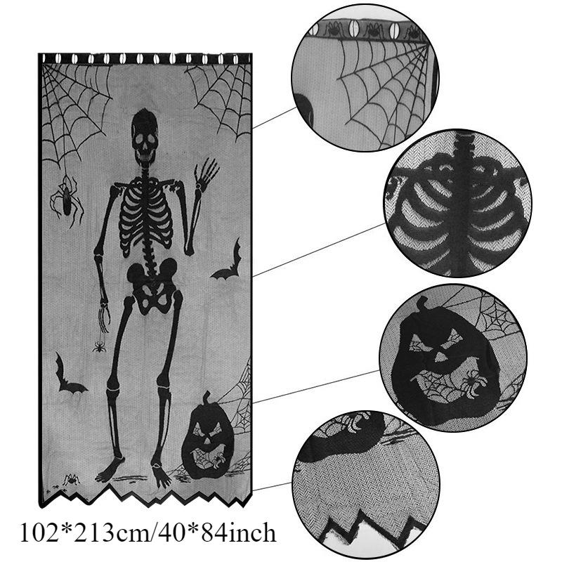 Halloweenowa Obrus Sieć Pajęcza Baner Stołowy Nietoperz Ręcznik na Kominek Dekoracja Abażuru do Domowego Przygotowania Imprezy Zestaw Dekoracji Wnętrz