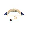 Blue Green Stones Cluster Beads Diamonds Choker Necklace & Earring Set For Women