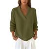 Women's Fashionable Long-sleeved Solid-color Pullover Knitted Sweater Top
