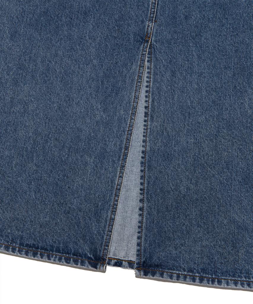 LEE Denim Belted Long Skirt In Indigo Dark