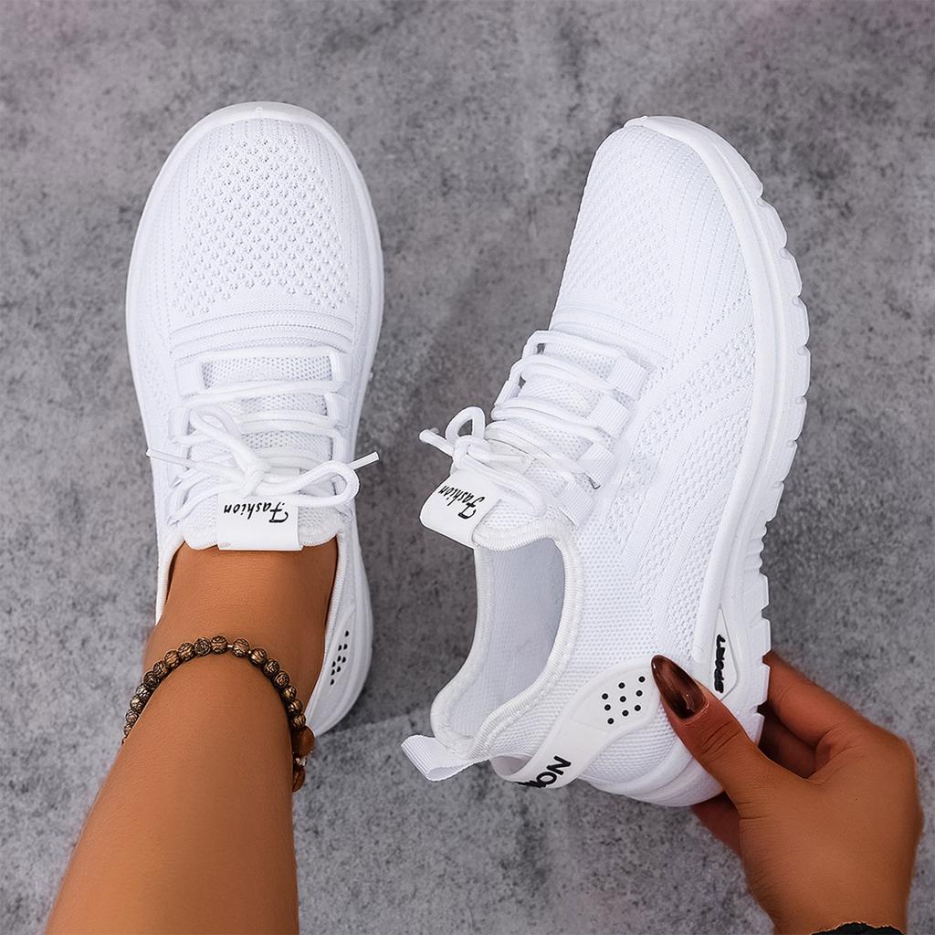 Lightweight Breathable Casual Sneakers for Women Flexible Slip-On Athletic Shoes with Knit Upper and Cushioned Sole for Everyday Wear