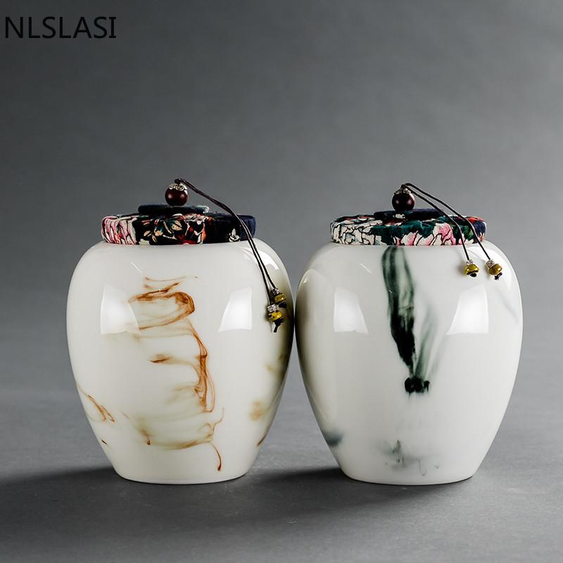 Jarra de cerâmica portátil de grande capacidade, selada, porcelana, chá, armazenamento de viagem, caixa de chá, pó, café, recipientes de doces