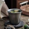 Retro American Frosted Stainless Steel Wide-Mouth Cold Drink Cup