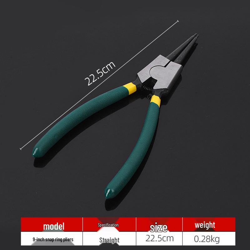 7-inch Snap Ring Pliers with Two-way Straight and Bent Jaws for Internal/External Use - Multi-function Expansion Shaft Holding Tool.