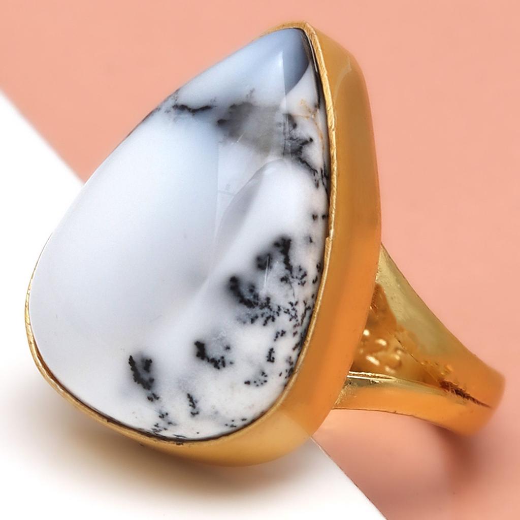Dendritic Opal Gemstone Handmade Silver Jewelry  "6"