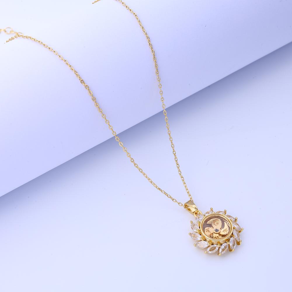 New Vintage-inspired Diamond-inlaid Rotating Necklace, Unisex Design