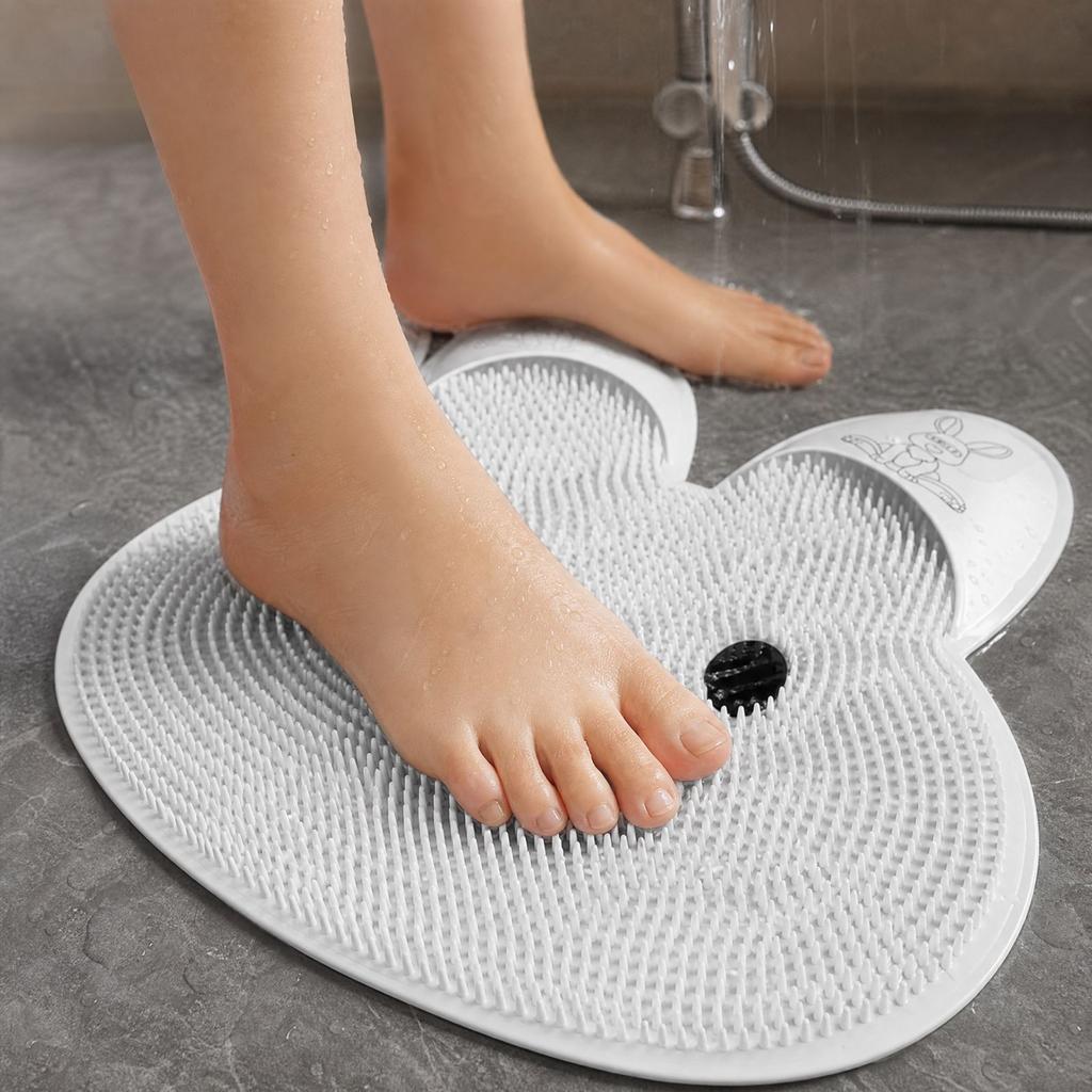 Bath Shower Foot Scrub Mat, Non‑ Exfoliating Foot Cleaning Pad for Bathroom Floor
