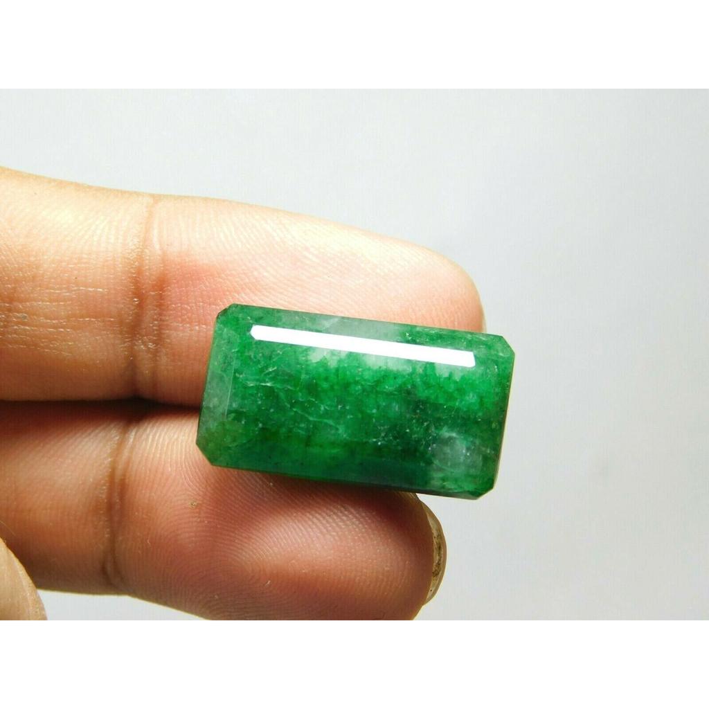 Natural Colombian Green Emerald 24.65 Ct CERTIFIED Loose Gemstone Emerald Cut A-304