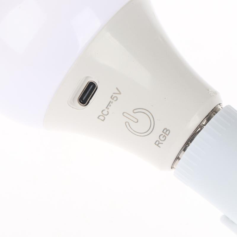 1 Set Rechargeable Smart Dimmable E27 Bulbs With Timing Cordless Battery Operated Light Bulb Rgb/3 Color Usb Led Lamp Bulb