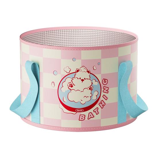 Folding Bucket Foldable Water Bucket with Thermal Insulation Layer for Hot Water Foot Soaking Water Bucket Portable for Outdoor Camping Picnic Travel розовый