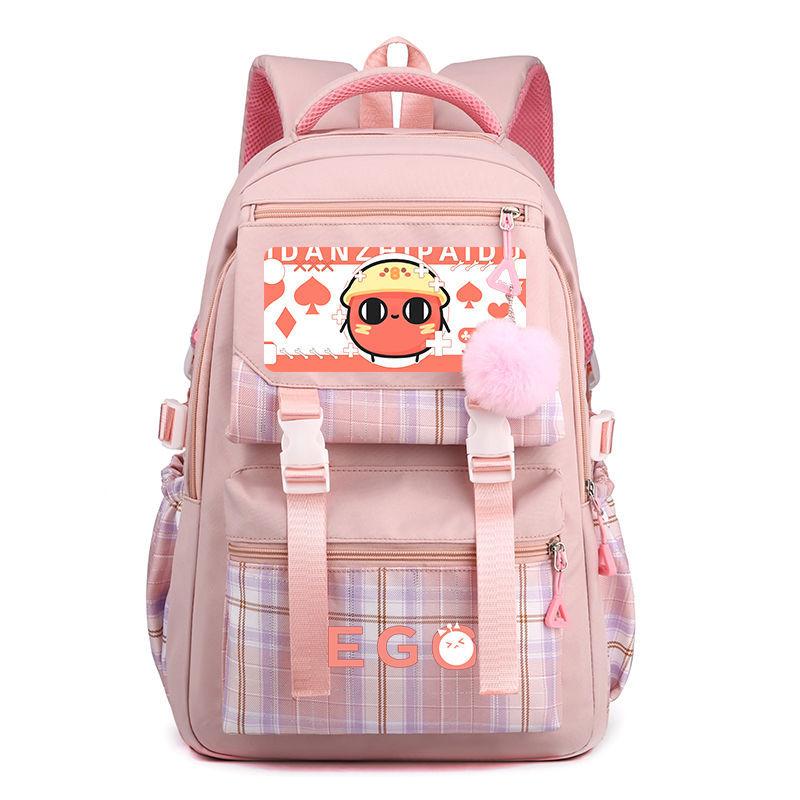 3-delige Schoolrugzakset voor Studenten Grote Capaciteit Oxford Stof Schooltas met Schouderband en Etui [free pom-pom]