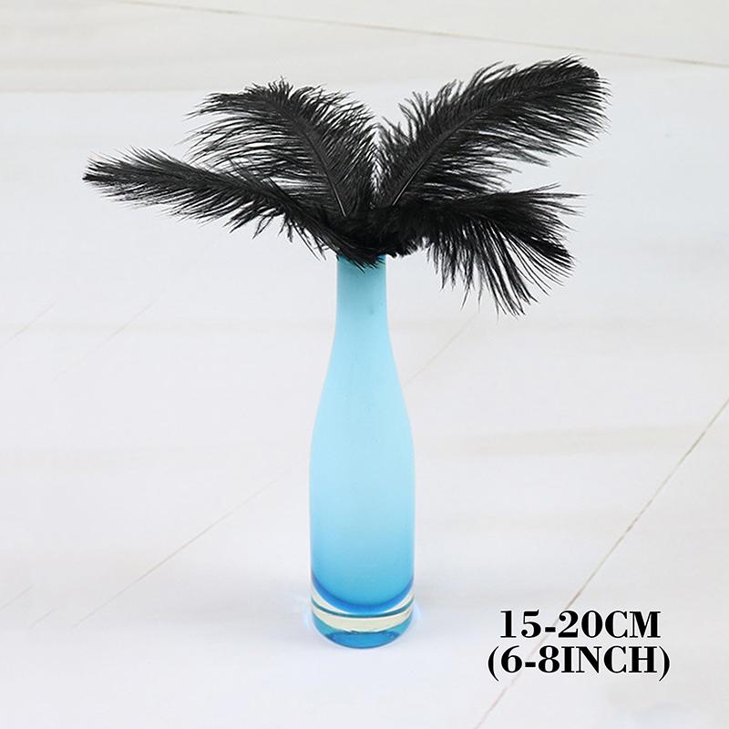 10Pcs 15-20cm Ostrich Feathers Plume Craft Centerpiece Wedding Party Decor Black