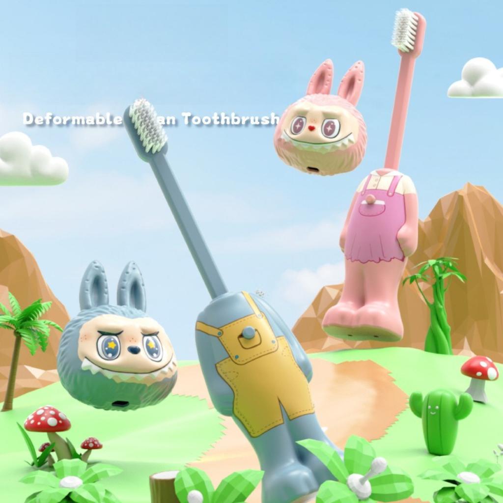 Kinderzahnbürste 2er-Pack, Cartoon-Zahnbürste mit weichen Borsten, Kleinkind-Übungsbürste mit niedlichen Tieren, umweltfreundliches ABS-Material