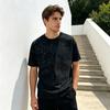 Men Stylish Shabby T-Shirt Loose Fit Casual Tee Sparkling Summer Tee Shirt for Party Holiday Street Wear