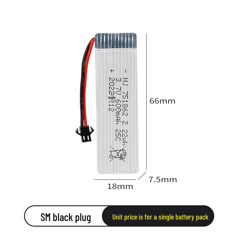 3.7V 600mAh LiPo Battery 25C for UDI U818A RC Aircraft