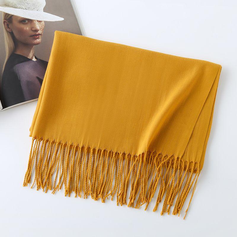 Women's Solid Color Imitation Cashmere Scarf - 200g, Red, Warm Autumn/Winter Shawl and Neckerchief