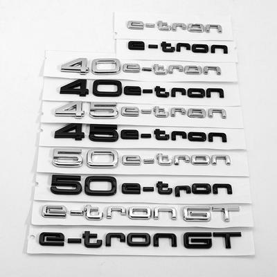 Car Trunk Sticker 3D ABS Black Silver 40e-Tron 45e-Tron 50e-Tron Decal For S A4 B8 A3 8P A6 C7 8V B9 B7 B6 C6 A5 Q5 C5 A1 Q3