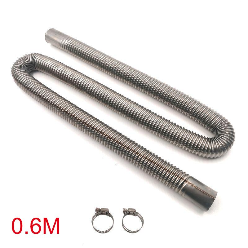 60-300cm Air Parking Heater Stainless Steel Exhaust Pipe Tube Gas Vent Hose With Hose Clamp For Car Heater