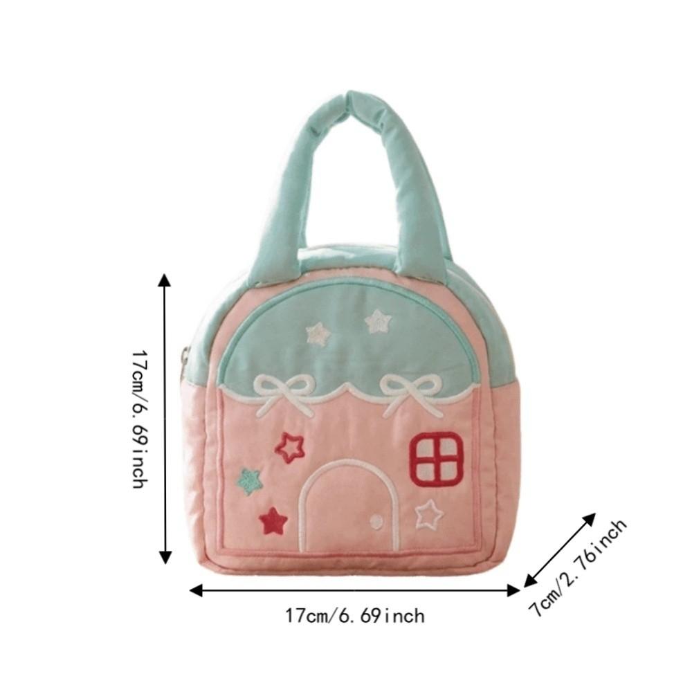 Portable Small House Shaped Handbag Large Capacity Makeup Organizer Bag  Daily Use