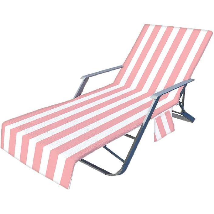 Patio Chaise Lounges Covers, Beach Lounges Chair Towel Cover,Soft Microfiber Patio Pool Chairs Cover with Side Pockets,83 X 30inch Chair Cover for