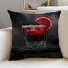 P-Bar Wine Glass Cushion Cover Cushion Cover Pillowcase, Anti-Mite Invisible Zipper, Linen Sofa Cushion
