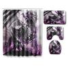 Skull Shower Curtain Floor Mat Combination Four-Piece Set Bathroom Toilet Carpet Shower Room Mat Foot Mat